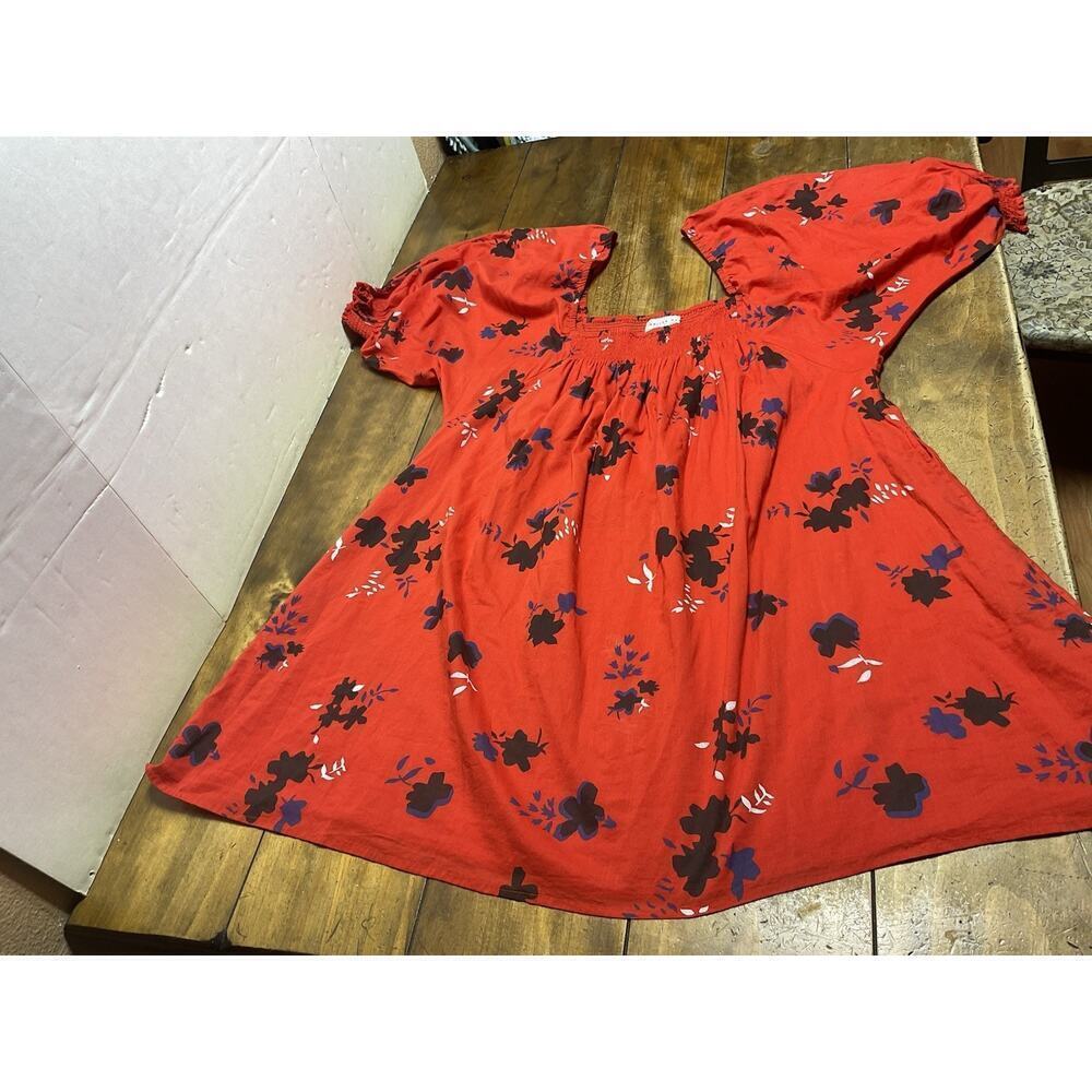 Apiece Apart Inacea Balloon Sleeve Red Floral Boho Size Large